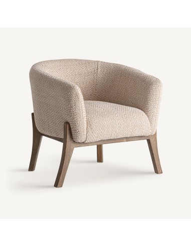 Sillón Liermo Contemporáneo en Yute Blanco Roto y Madera de Mango – Vical Home