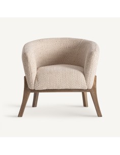 Sillón Liermo Contemporáneo en Yute Blanco Roto y Madera... 2
