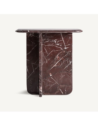Mesa Auxiliar Bourg Contemporánea en Mármol Burdeos Brillo – Vical Home