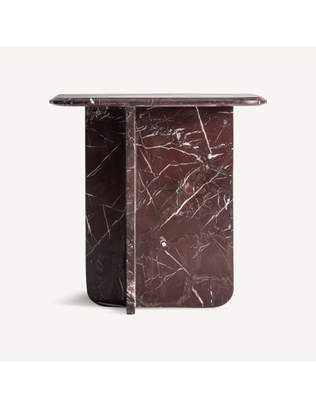 Mesa Auxiliar Bourg Contemporánea en Mármol Burdeos Brillo – Vical Home
