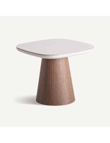 Mesa Auxiliar Torksey de Madera y Cristal Beige...