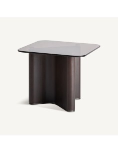 Mesa Auxiliar Bransby de Madera Negra y Cristal Gris –... 2