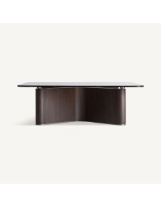 Mesa de Centro Bransby en Madera Negra y Cristal Gris –...