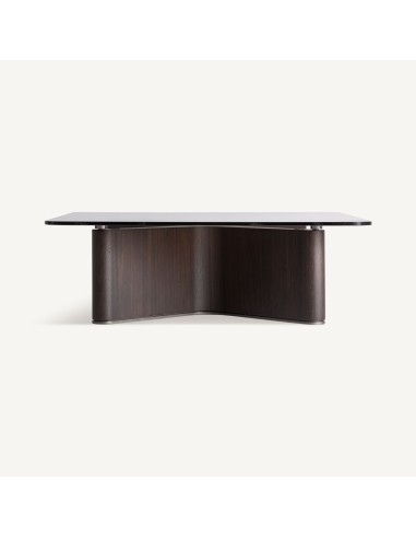 Mesa de Centro Bransby en Madera Negra y Cristal Gris – Vical Home