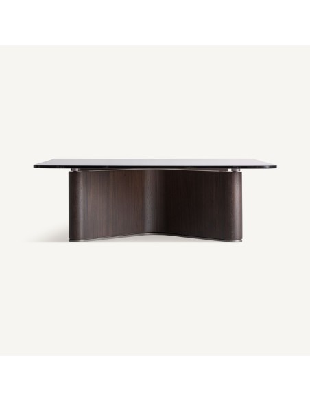 Mesa de Centro Bransby en Madera Negra y Cristal Gris – Vical Home