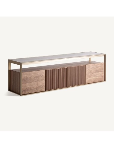 Mueble TV Aisby en Madera de Fresno y Cristal...