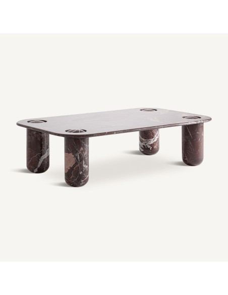 Mesa de Centro Bourg de Vical Home – Mármol Burdeos con Acabado Brillo