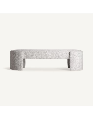 Pie de Cama Cades en Poliester Jaspeado Blanco Roto y Madera de Fresno | Vical Home en Luba Hogar
