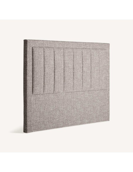 Cabezal Ruenes en Poliester Jaspeado Gris y Madera de Fresno | Vical Home en Luba Hogar