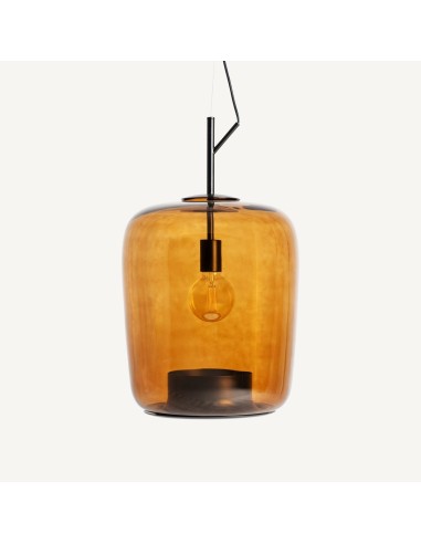 Lámpara de Colgar Cubik en Cristal Ámbar Traslúcido | Vical Home en Luba Hogar
