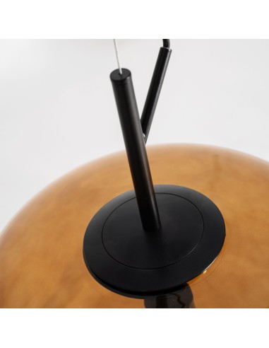 Lámpara de Colgar Cubik en Cristal Ámbar...