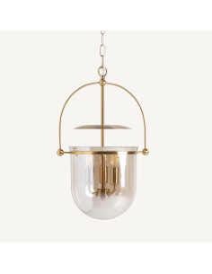 Lámpara de Colgar de Cristal y Acero Dorado – VICAL HOME