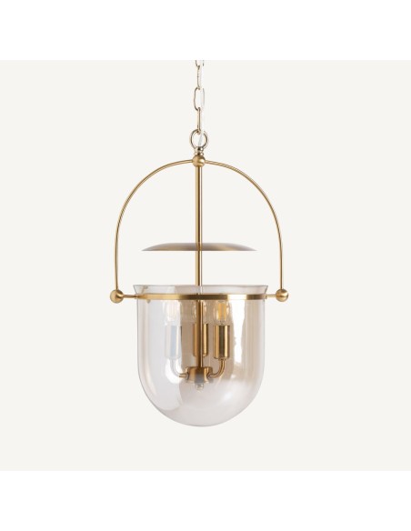 Lámpara de Colgar de Cristal y Acero Dorado – VICAL HOME