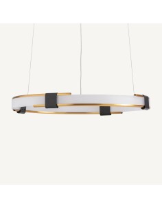 Lámpara de Colgar Blanca con Detalles Dorados y Negros –...