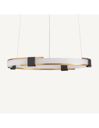 Lámpara de Colgar Blanca con Detalles Dorados y Negros – VICAL HOME