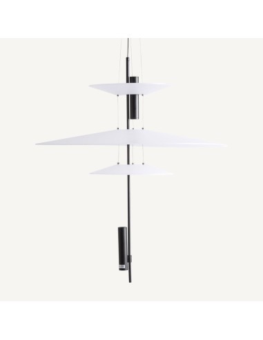 Lámpara de Colgar Acrílica Blanca y Acero Negro – VICAL HOME