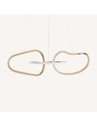 Lámpara de Colgar Dorada y Cristal Blanco – VICAL HOME