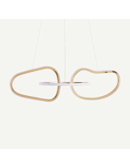 Lámpara de Colgar Dorada y Cristal Blanco – VICAL HOME