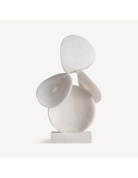 Figura Decorativa de Resina Blanca 34x22x57 cm – Estilo Escultural