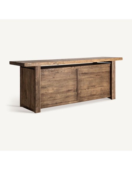 Barra de Bar Norvik de Madera de Olmo Marrón – Estilo Contemporáneo