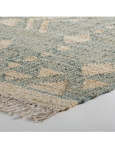 Alfombra Kozakura de Yute Azul y Algodón Beige – VICAL... 2