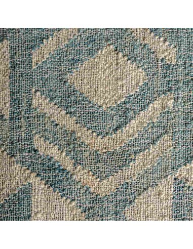 Alfombra Kozakura de Yute Azul y Algodón Beige...