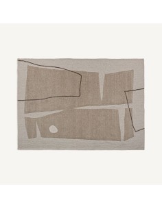 Alfombra Sisuka de Lana Blanca y Algodón Beige – Estilo...