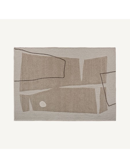 Alfombra Sisuka de Lana Blanca y Algodón Beige – Estilo Clásico VICAL HOME