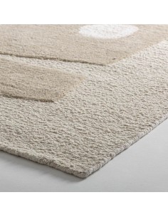 Alfombra Sisuka de Lana Blanca y Algodón Beige – Estilo... 2