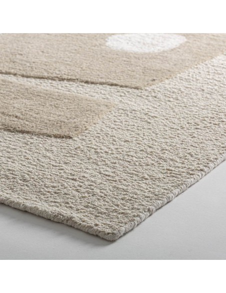 Alfombra Sisuka de Lana Blanca y Algodón Beige – Estilo Clásico VICAL HOME