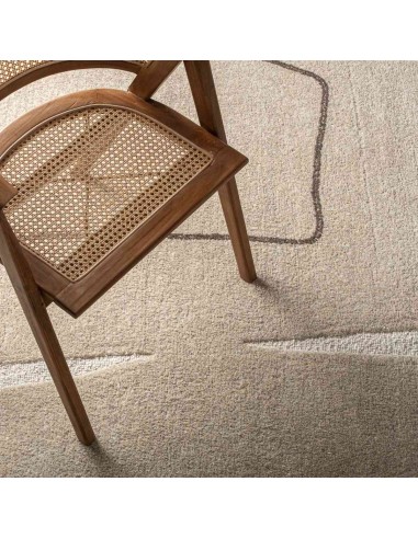 Alfombra Sisuka de Lana Blanca y Algodón Beige...