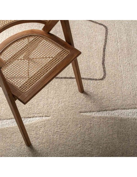 Alfombra Sisuka de Lana Blanca y Algodón Beige – Estilo Clásico VICAL HOME