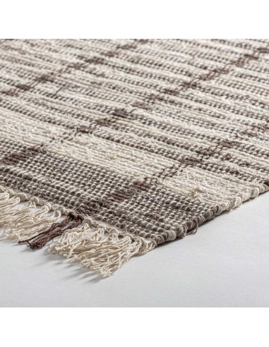 Alfombra Sora de Algodón Beige y Marrón –...