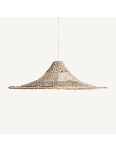 Lámpara de Colgar Boho Grande en Yute Beige y Blanco Roto | VICAL HOME
