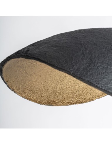 Lámpara de Colgar en Hierro Negro y Papel Maché...