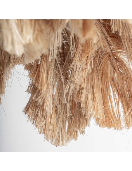 Lámpara Colgante de Fibra Natural, Hierro Negro y Acero Dorado – Vical Home