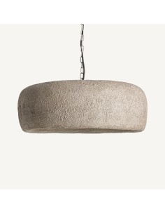 Lámpara Colgante de Papel Maché Gris y Hierro Negro –...