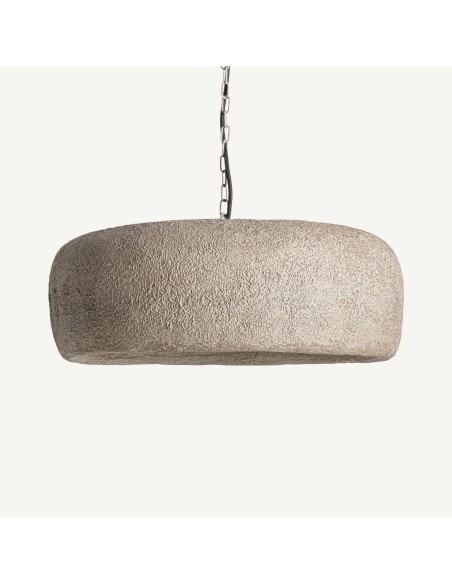 Lámpara Colgante de Papel Maché Gris y Hierro Negro – Vical Home