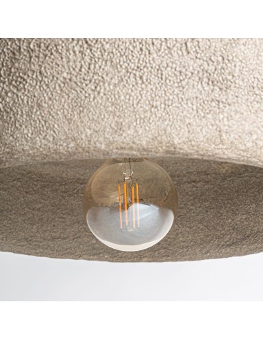 Lámpara Colgante de Papel Maché Gris y Hierro...