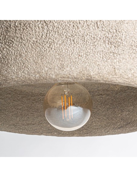 Lámpara Colgante de Papel Maché Gris y Hierro Negro – Vical Home