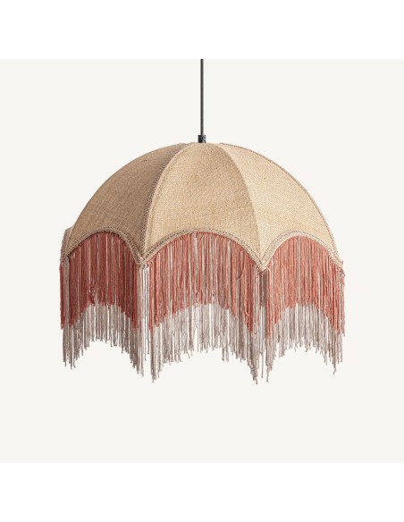 Lámpara Colgante de Yute Beige y Acrílico Naranja – Vical Home