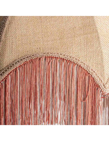 Lámpara Colgante de Yute Beige y Acrílico Naranja – Vical Home