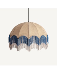 Lámpara Colgante de Yute Beige y Acrílico Azul – Vical Home