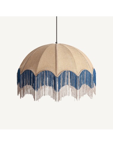 Lámpara Colgante de Yute Beige y Acrílico Azul – Vical Home