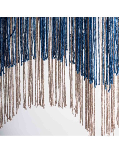 Lámpara Colgante de Yute Beige y Acrílico Azul...