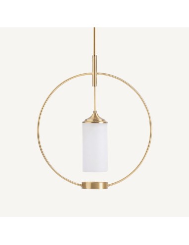 Lámpara Colgante de Cristal Marfil y Acero Oro Viejo – Vical Home