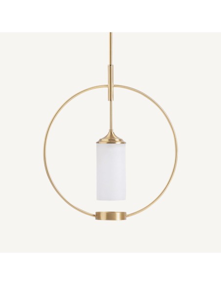 Lámpara Colgante de Cristal Marfil y Acero Oro Viejo – Vical Home