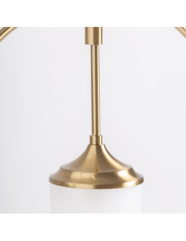 Lámpara Colgante de Cristal Marfil y Acero Oro...