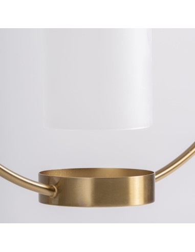 Lámpara Colgante de Cristal Marfil y Acero Oro...