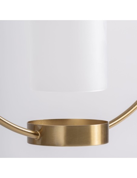 Lámpara Colgante de Cristal Marfil y Acero Oro Viejo – Vical Home